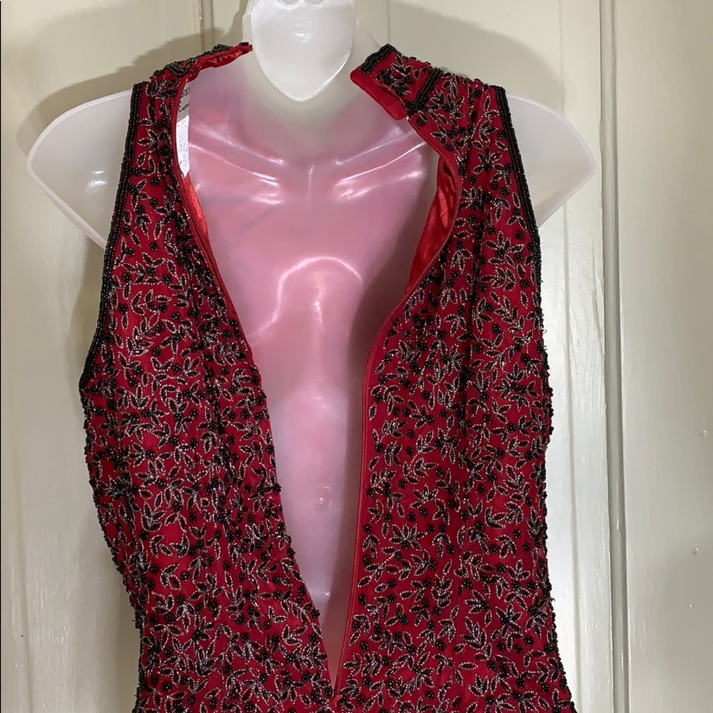 Papell Boutique Evening Silk Beaded Top - Picture 11 of 13